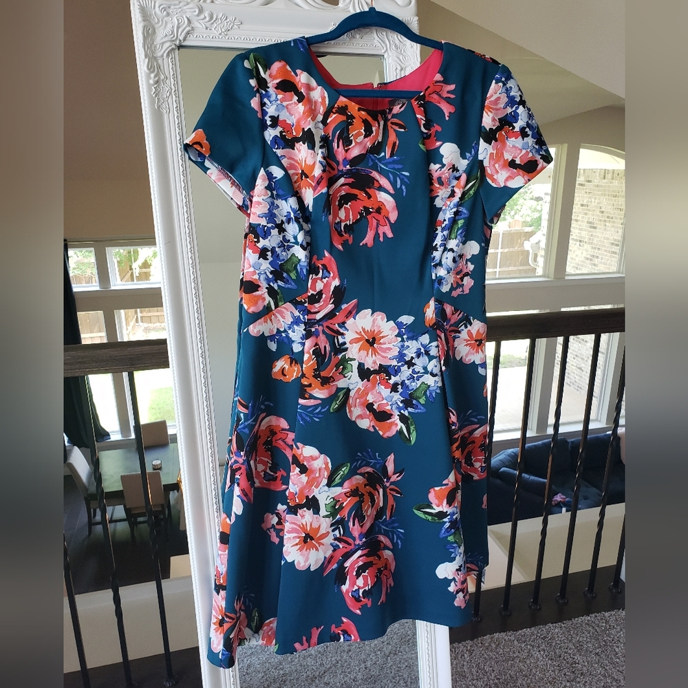 Vince Camuto Pink Flutter Sleeve Midi Dress